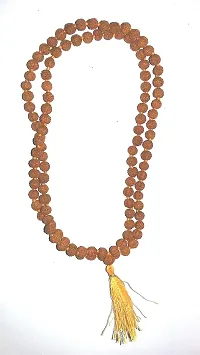 CHEZEL Lab Certified 5 Mukhi Rudraksha Mala (108+1) Small Nepal Bead (2 mm) with Gomukhi Bag-thumb1