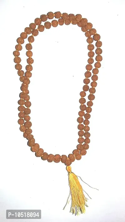 CHEZEL Lab Certified 5 Mukhi Rudraksha Mala (108+1) Small Nepal Bead (2 mm) with Gomukhi Bag-thumb2