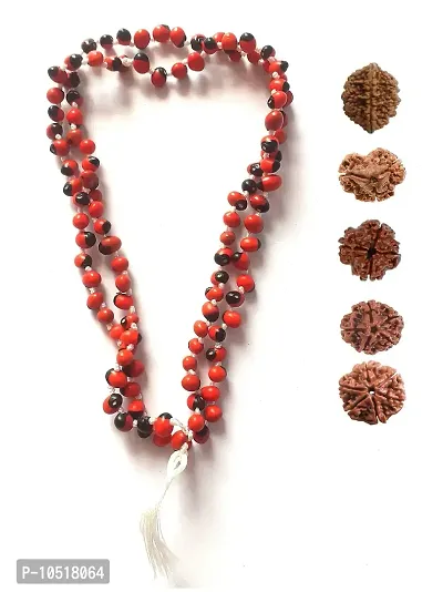 CHEZEL? Combo of Rakta gunja rakt gunja mala with 2,3,4,5,6 mukhi rudraksha (Multicolor)