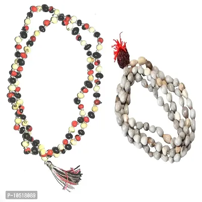 CHEZEL? Natural MAHATANTRA Trigunja mala Rakt gunja Saged gunja Black gunja 108+1 Seeds with Vaijani mala (Multicolor)