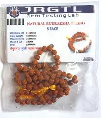 CHEZEL? Combo of Lab Certified 5 Mukhi Rudraksha mala 5 mm Beads (108+1) with 5 mukhi and 6 mukhi rudraksha-thumb2