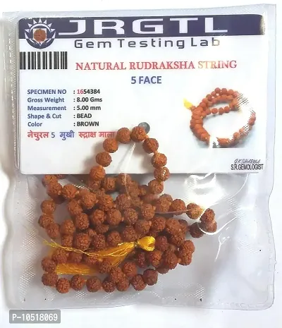 CHEZEL? Combo of Lab Certified 5 Mukhi Rudraksha mala 5 mm Beads (108+1) with 5 mukhi and 6 mukhi rudraksha-thumb3