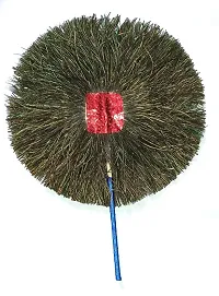 CHEZEL? Most Beautiful Peacock Feather Hand Fan Graha and Dristi Dosa Nasak 12 Inches-thumb1