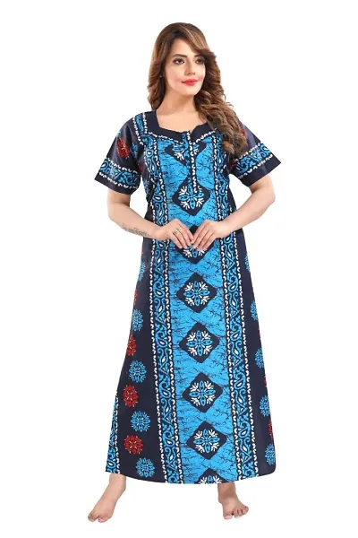 Trendy Women Cotton Printed Night Gown
