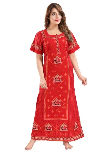 Comfortable Women Cotton Printed Night Gown