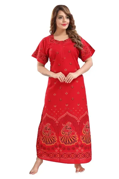 Comfortable Women Cotton Printed Night Gown