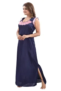 Trendy Womens Satin 4Pcs Night Wear Set-thumb3