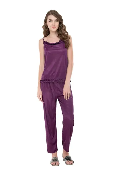 Hot Selling Satin Top & Pyjama Set Women's Nightwear 