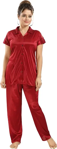 Trendy Women Satin Lounge Set-thumb1