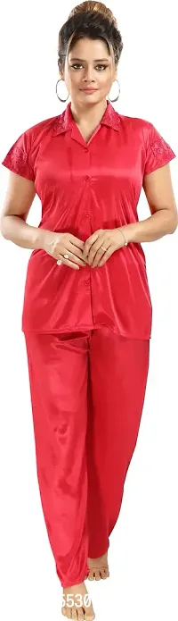 Trendy Women Satin Lounge Set-thumb0