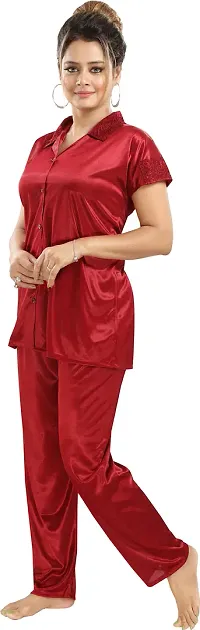 Trendy Women Satin Lounge Set-thumb4