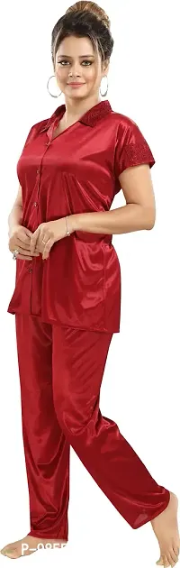 Trendy Women Satin Lounge Set-thumb5