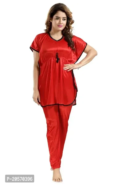 Fancy Satin Night Suit for Women-thumb0