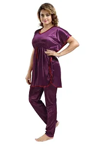 Fancy Satin Night Suit for Women-thumb2