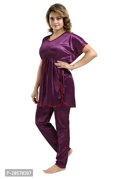 Fancy Satin Night Suit for Women-thumb3