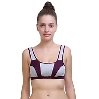 Krishna Creation Women's Cotton Non-Padded Non-Wired Regular Sports Bra (Multicolor) (Pack of 6 Size :- 30-thumb2