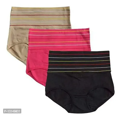 Krishna Creation Women's Cotton Regular Seamless Everyday Panty {Multicolored} [Pack of 3} Size :- 2XL-thumb0