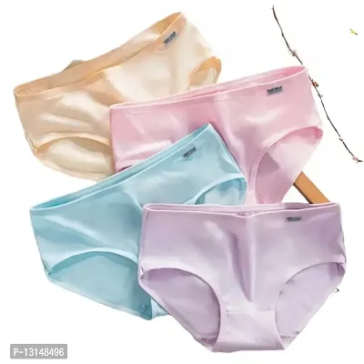 Krishna Creation Women's Cotton Regular Seamless Everyday Panty (Multicolored) {Pack of 3} Size :- S