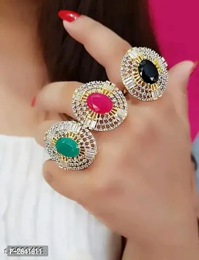 Trendy American Diamond Women's Finger Ring combo set