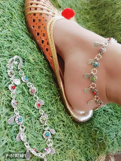 Trendy Beautiful Brass Silver Plated Anklets-thumb0