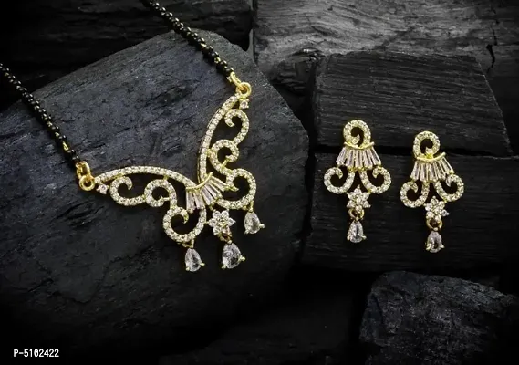 Latest Beautiful Brass Mangalsutra with Earrings