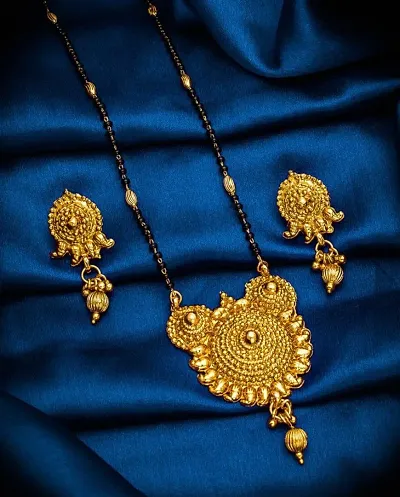 Trendy Designer Alloy Gold Plated Mangalsutra Set