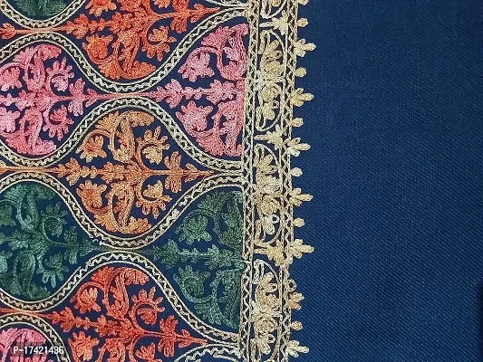 Rv Women's wool embroidered kashmiri design stole-thumb2