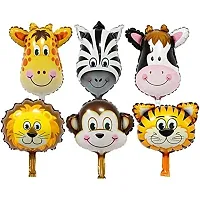 Jungle Theme Birthday Decoration 1st / 1 Year Birthday Decoration for Girl and Boy 52 Items Kit Combo 6 Animal foil Balloons.-thumb3