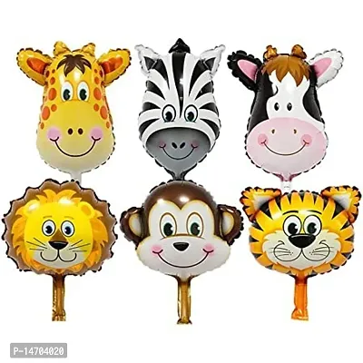 Jungle Theme Birthday Decoration 1st / 1 Year Birthday Decoration for Girl and Boy 52 Items Kit Combo 6 Animal foil Balloons.-thumb4
