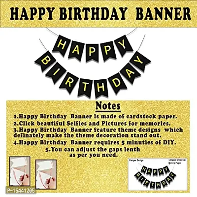 Happy Birthday Decoration For Husband and Boyfriends Kit Combo Set - 50pcs Birthday Bunting Golden Foil Curtain Metallic Confetti Balloons With Balloon Pump  Glue Dot - Happy Birthday Decorations Ite-thumb2