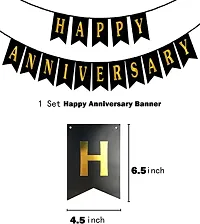 38​ Pcs​ ​Happy​ Anniversary ​​Banner set Combo​ with Black gold balloons star foil balloons ​ for Birthday Decoration Party Supplies with foil curtains, Beautiful Anniversary balloons for decorations-thumb3