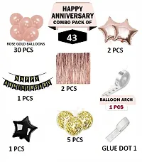 43​ Pcs​ Rose gold balloons with Black ​Happy​ ​Anniversary ​​Banner set Combo​ with confetti balloons foil curtains star foil balloons ​ for ​Anniversary Decoration Party Supplies Happy Anniversary-thumb1