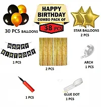 38 Pcs​ ​Happy​ birthday ​​Banner set Combo​ with Black gold balloons star foil balloons for Birthday Decoration Party Supplies with foil curtains your kids, family and friends. Let's enjoy a shiny-thumb2