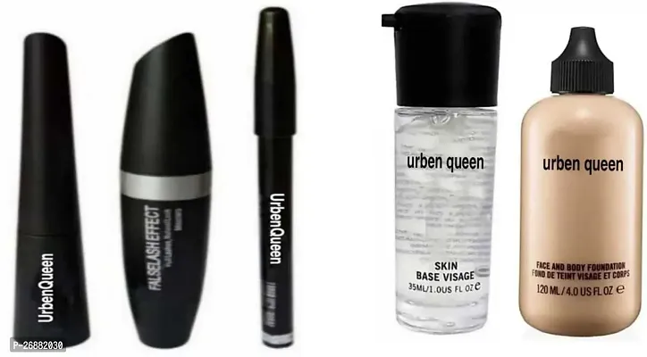 Makeup combo Makeup Base Primer  A Foundation Bottle  Mascara  Eyeliner  Euebrow Pencil-thumb0