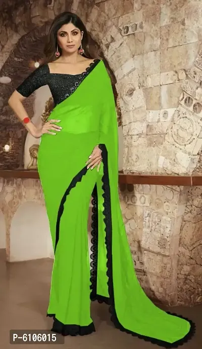 Satin Georgette Sequin Saree | Satin saree, Sequin saree, Saree designs