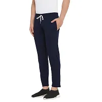 Zigo Men's Navy Cotton Blend Solid Regular Fit Trackpant -Trackpant2-thumb1