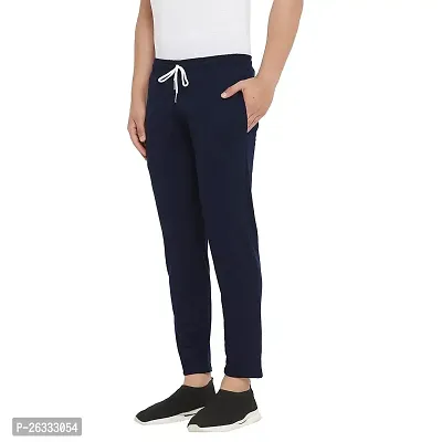 Zigo Men's Navy Cotton Blend Solid Regular Fit Trackpant -Trackpant2-thumb2