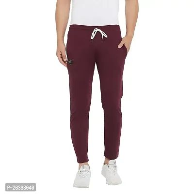 Zigo Men's Maroon Cotton Blend Solid Regular Fit Trackpant -Trackpant1