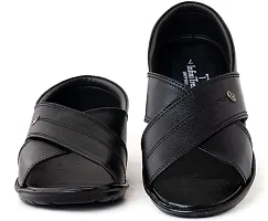 Comfortable Black Synthetic Leather Sandals For Men-thumb3