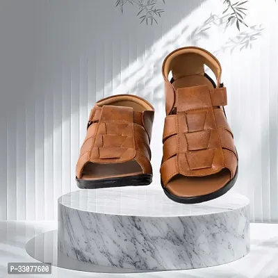 Comfortable Tan Synthetic Sandals For Men-thumb4