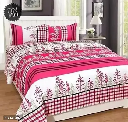 Comfortable Polycotton Printed Double Bedsheet with Pillow Covers-thumb0