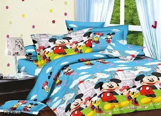 Comfortable Polycotton Printed Double Bedsheet with Pillow Covers-thumb0