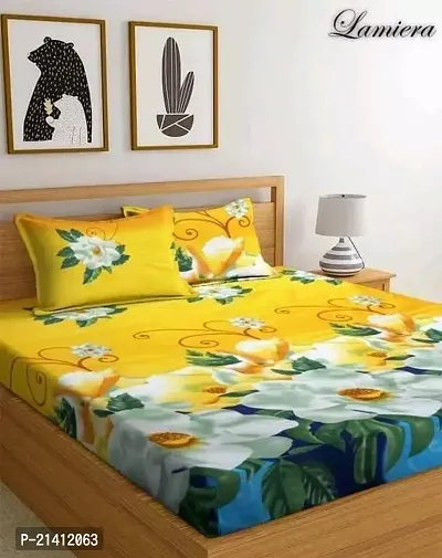 Comfortable Polycotton Printed Double Bedsheet with Pillow Covers