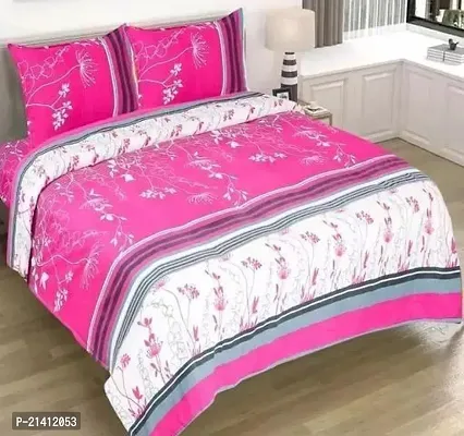 Comfortable Polycotton Printed Double Bedsheet with Pillow Covers-thumb0