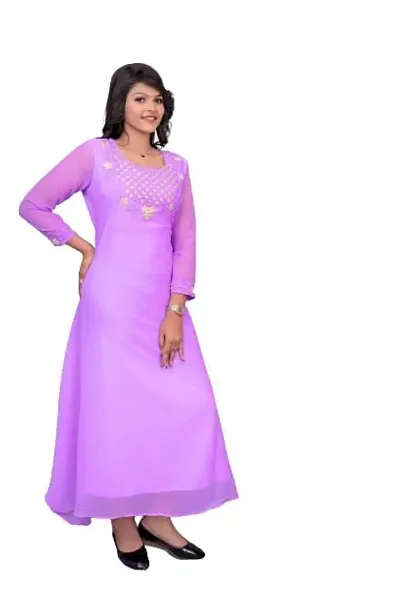 2020 NEW Women Fashion Georgette Dress Long Sleeve Women's Fashion Floor  Length Salwar Dresses Semi Stitched Lehenga Choli Indian Dress for Women |  Wish