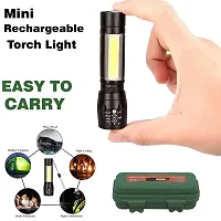 Zoomable Waterproof Torchlight LED 2in1 3 Mode Waterproof Rechargeable LED Zoomable Metal 7w Torch (Black, 9.3 cm, Rechargeable) Pack Of 1 Flash Light-thumb2