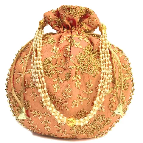 Stylish Fabric Embroidered Potli Bag