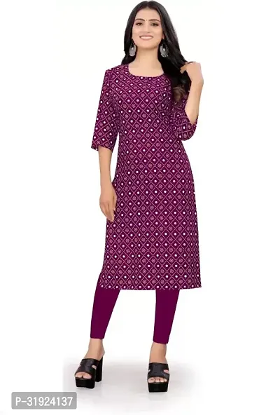 Elegant Crepe Printed Kurta For Women-thumb0