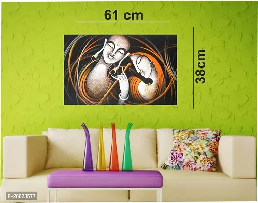 Decorative 67 Cm Creative 3D Wall Sticker Radha -Krishna For (61X38Cm) Self Adhesive Sticker-thumb2