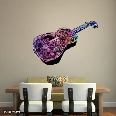 Decorative 67 Cm Musical Guitar Design Wall Sticker (62Cm X 83 Cm) Self Adhesive Sticker-thumb2